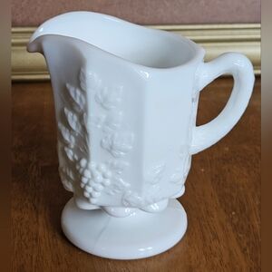 Westmoreland Paneled Grape Milk Glass Creamer